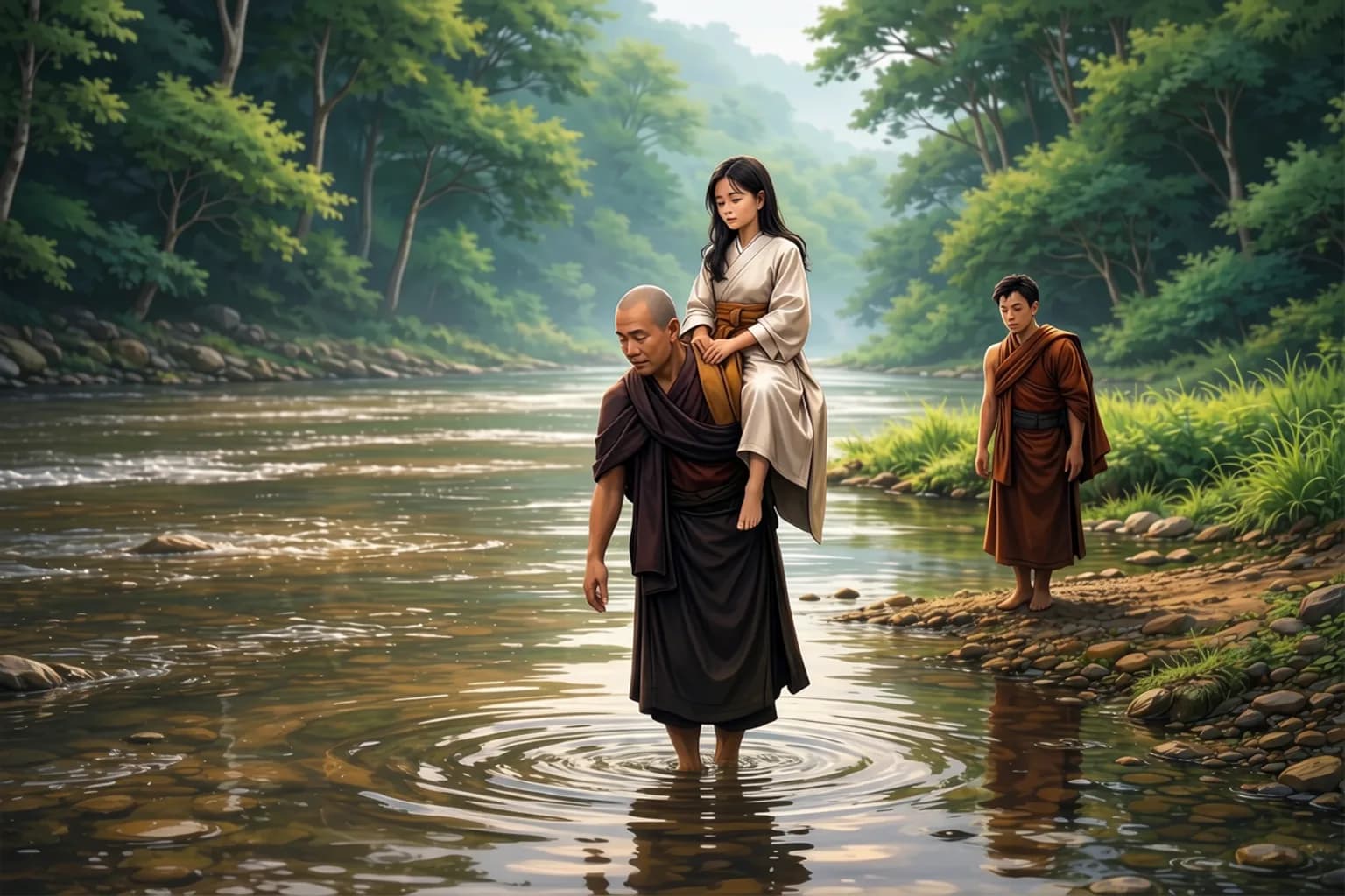 The Monk Who Put Her Down: Who Is Still Carrying It